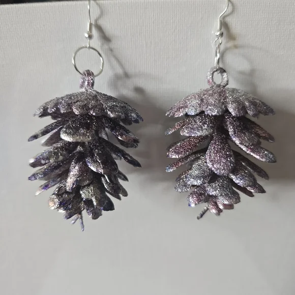 HANDCRAFTED Pinecorn Pierced Earrings HANDPAINTED Holiday Jewelry Accessories - Picture 3 of 15